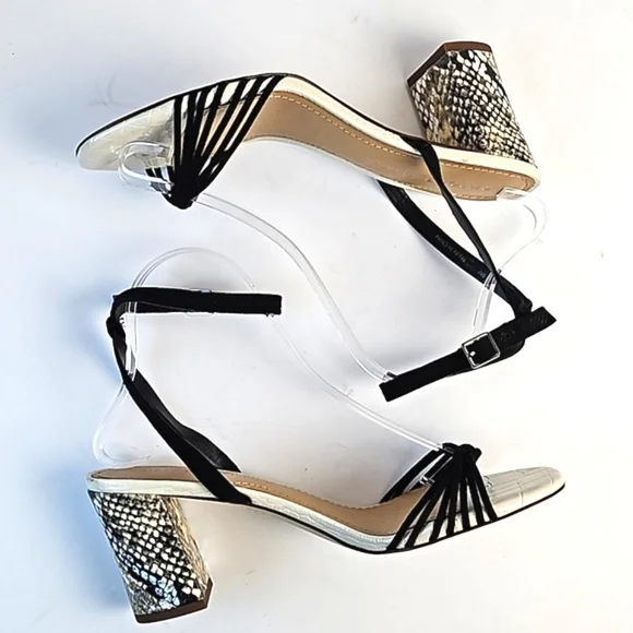 Gibson Latimer Cordelia Sheep Leather Snake Print Ankle Strap Block Heel… - Picture 9 of 16